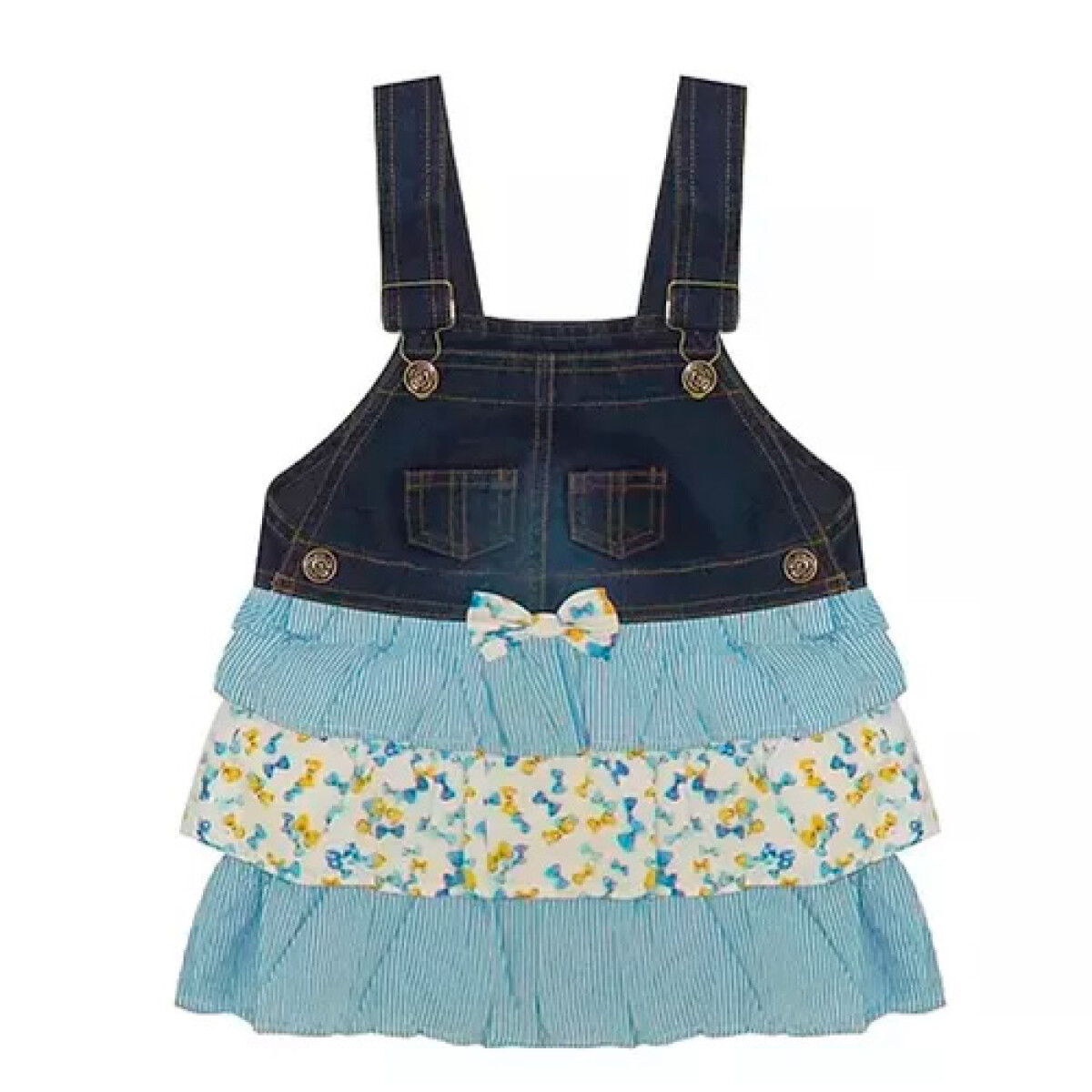 Jumper Tic Tac de Jean con Volados - AZUL-CELESTE 