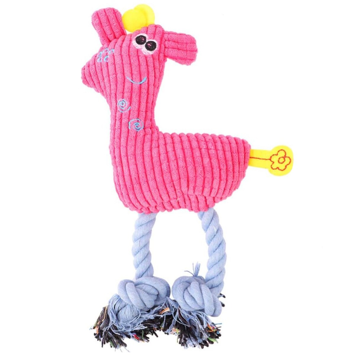 Peluche Mascota Jirafa Sonido Perros Gatos Cuerda Resistente - Color Variante Rosado 