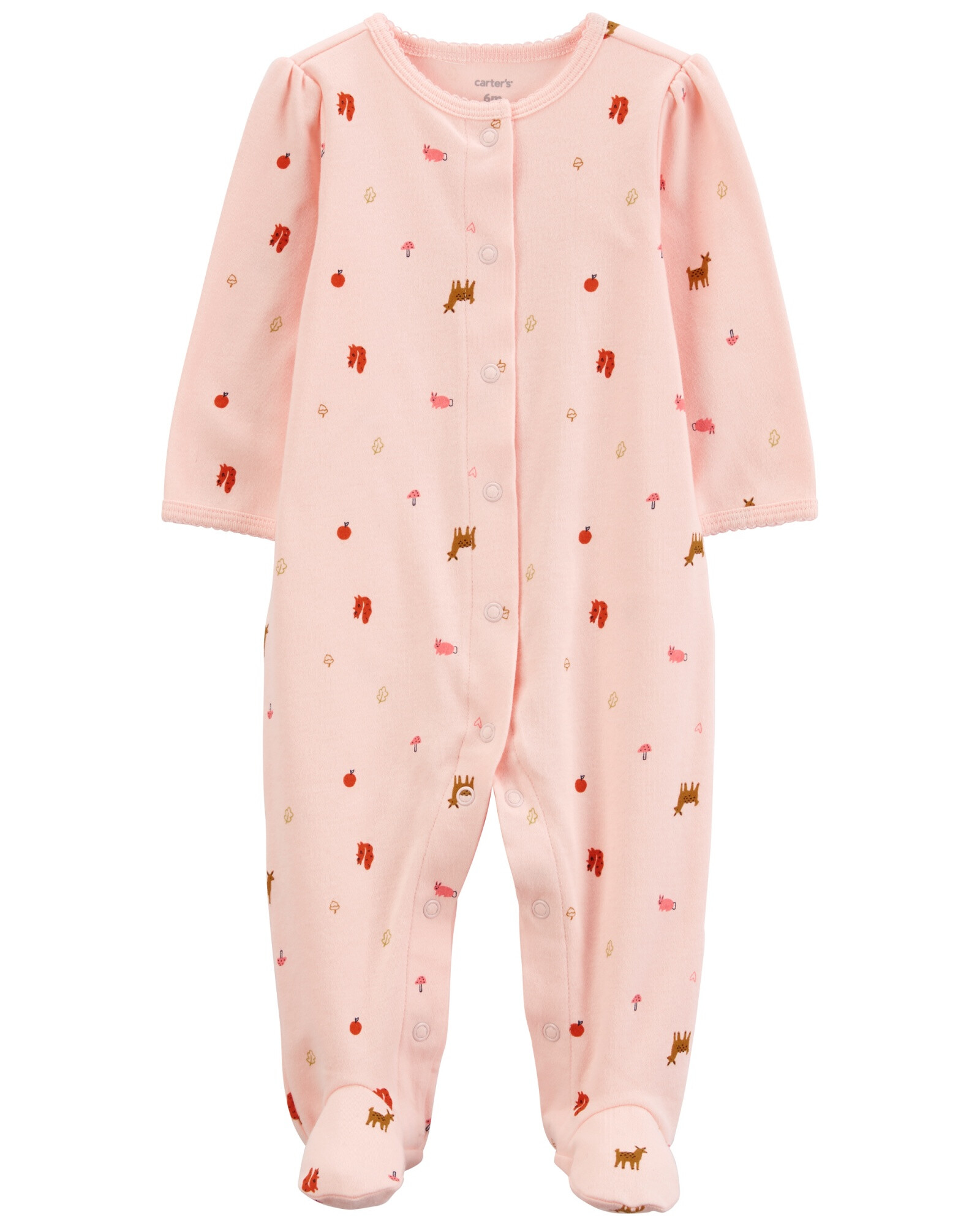 Pijama una pieza de algodón, con pie, rosado Pijama una pieza de algodón, con pie, rosado