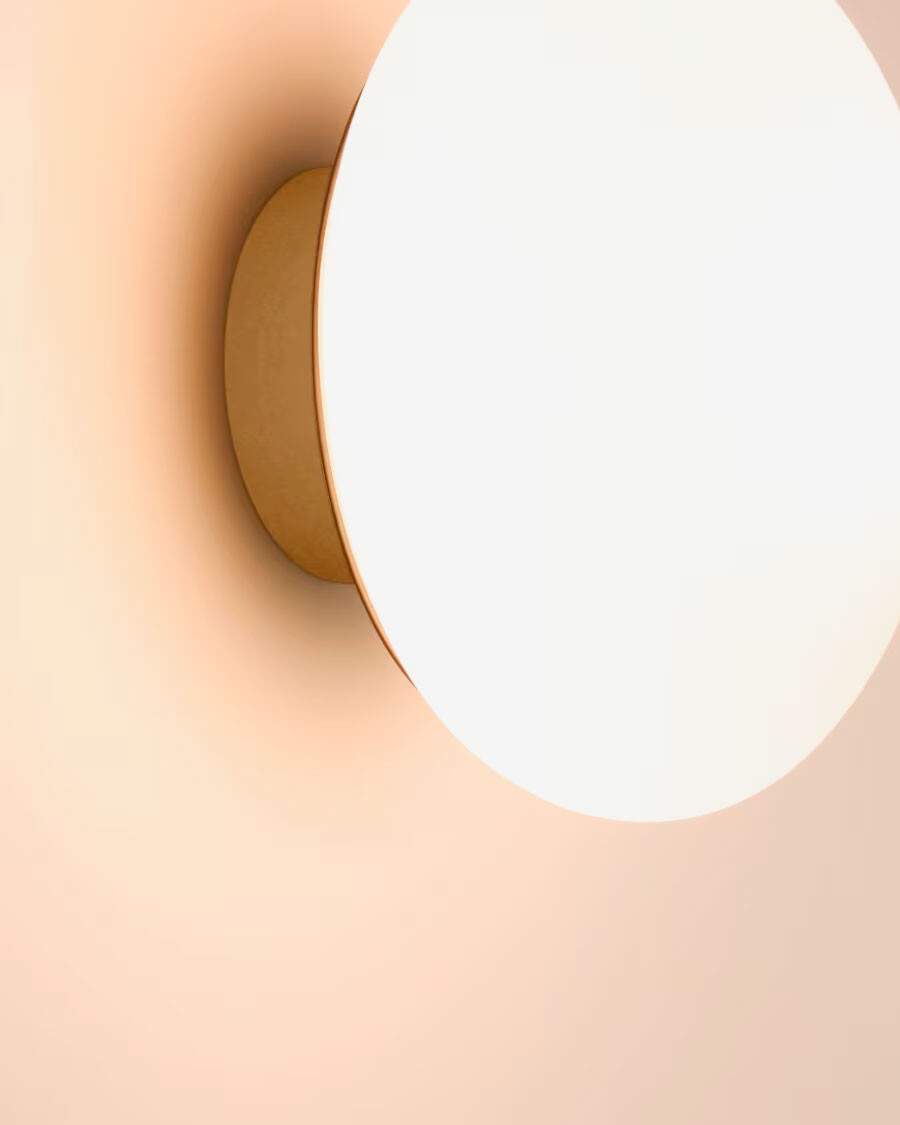 Aplique Bamila de cristal ahumado y níquel Ø15cm