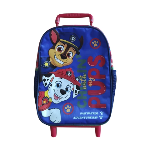 Mochila Infantil Paw Patrol con Carro Tafeta Chica 30 x 23 cm AZUL