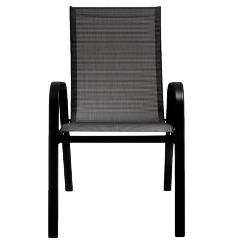 Silla de exterior Textilina Sling de acero gris Silla de exterior Textilina Sling de acero gris