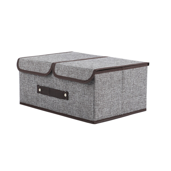 Caja Organizadora Plegable Ropa Doble Compartimiento X 6 Color Gris y Blanco