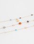 Collares Cortos Con Piedra Natural Collar Con Piedras Naturales - Dorado