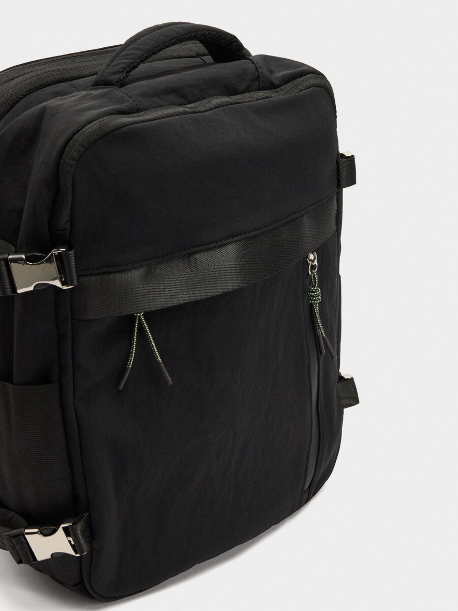 Mochila De Cabina Nylon Extensible Repelente Al Agua negro