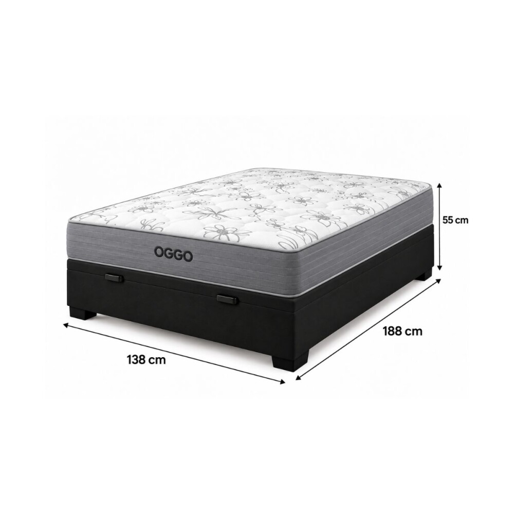 SOMMIER - MEGA SUEÑO 2 PLAZAS 100% ESPUMA CON BOX BAÚL