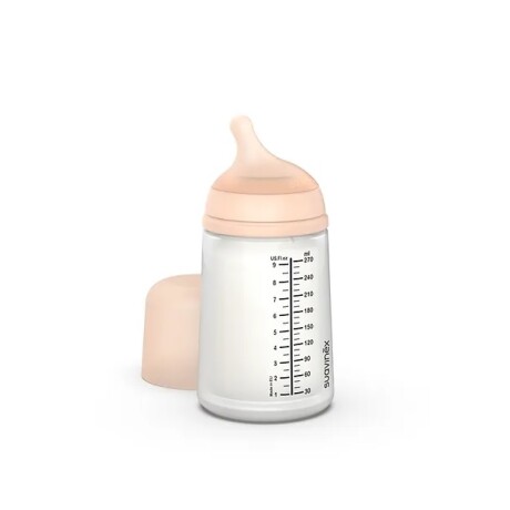 Mamadera Zero Zero 270ml c/tetina flujo medio coral