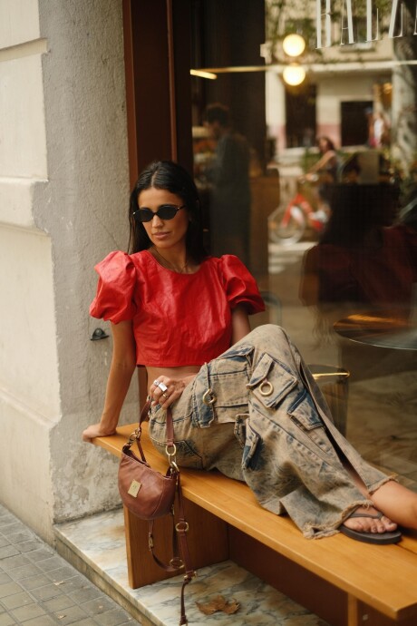 Romantic top Rojo