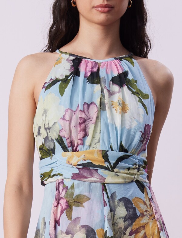 Vestido Noche Maxi CELESTE/MULTI