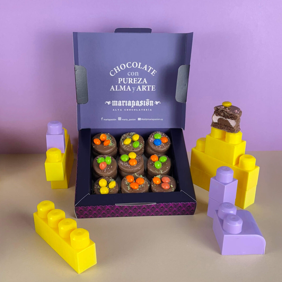 CAJA x 9 ALFAJORCITOS PREMIUM Chocolate Leche 37 % 