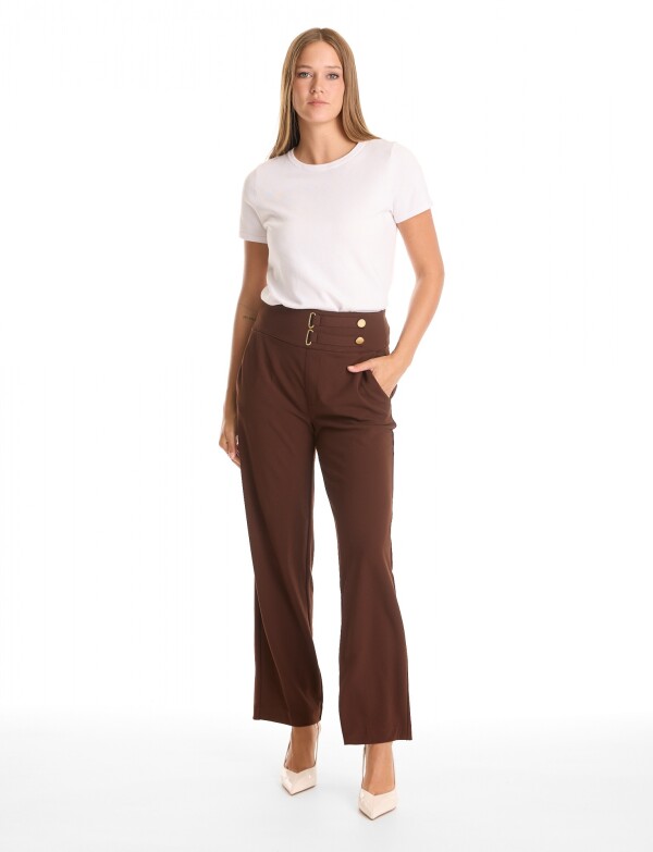 Pantalon Pull On Hebillas MARRON