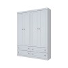 Placard Ropero 4 Puertas MDF y MDP Blanco Americano Placard Ropero 4 Puertas MDF y MDP Blanco Americano
