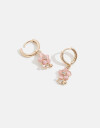 Aros Argollas Strass Argollas Con Flores - Dorado