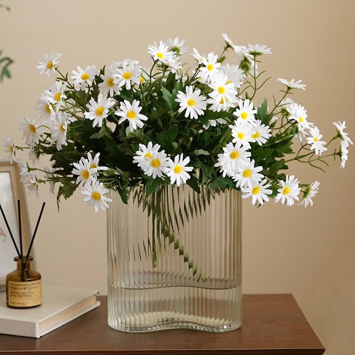 FLORES CRISANTEMO COREADO DE 9 CAB H36CM BLANCO 