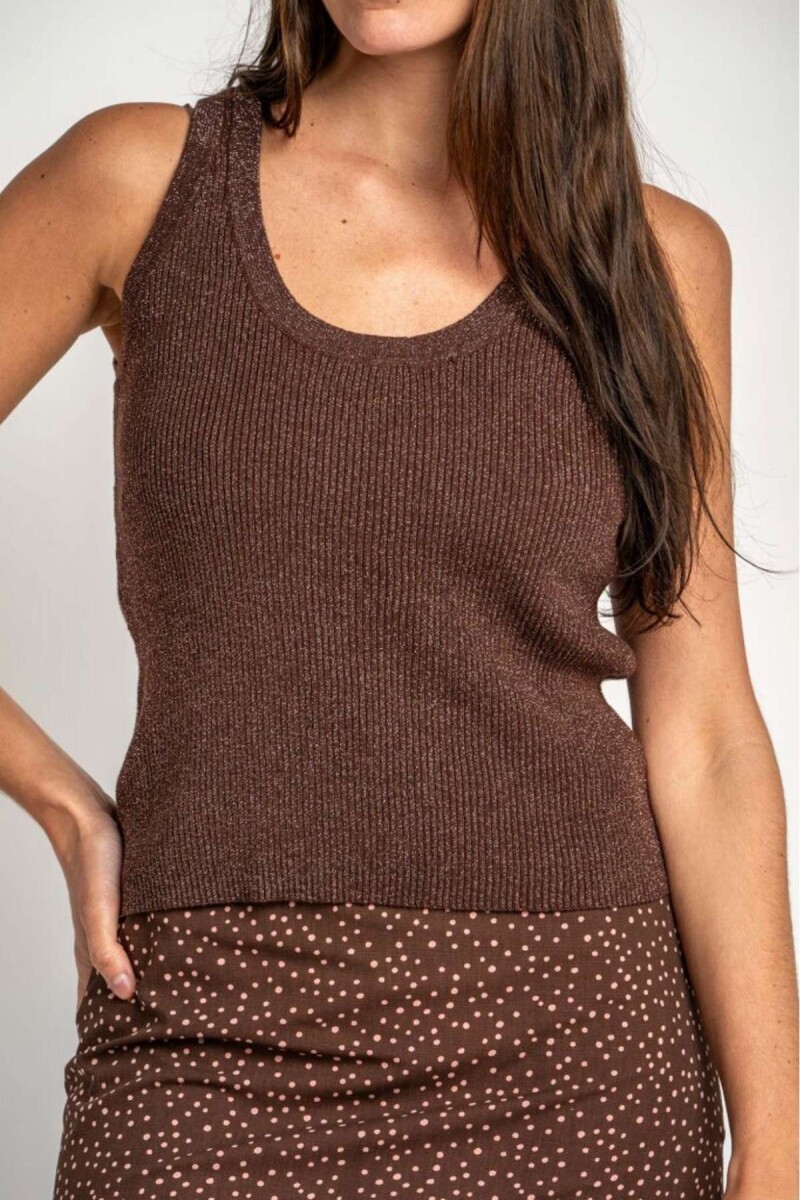 Top Tejido Lurex - Chocolate 