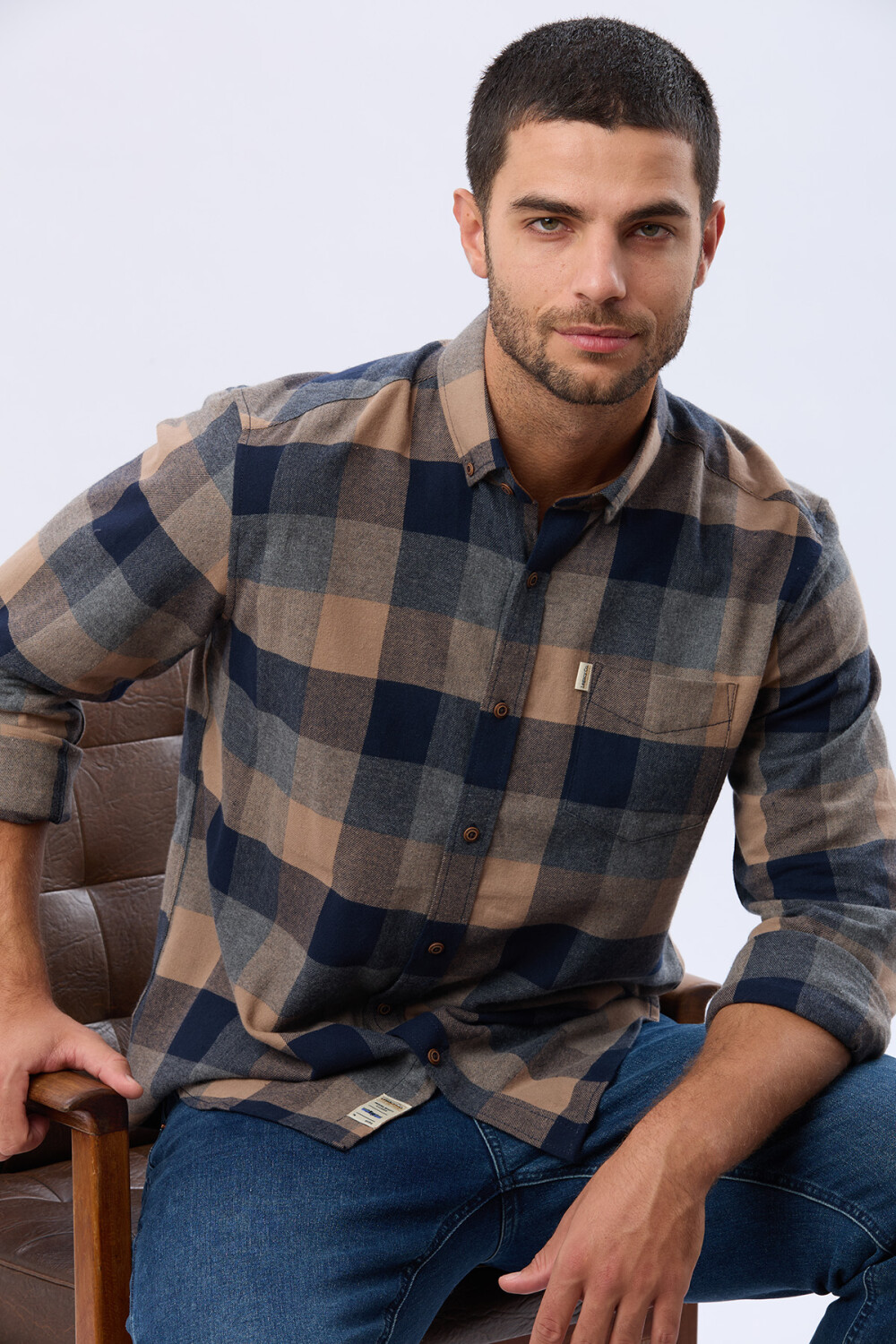 CAMISA DE VIYELA Gris