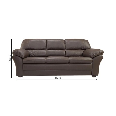Sillon 3 cuerpos Cuero Natural Chocolate