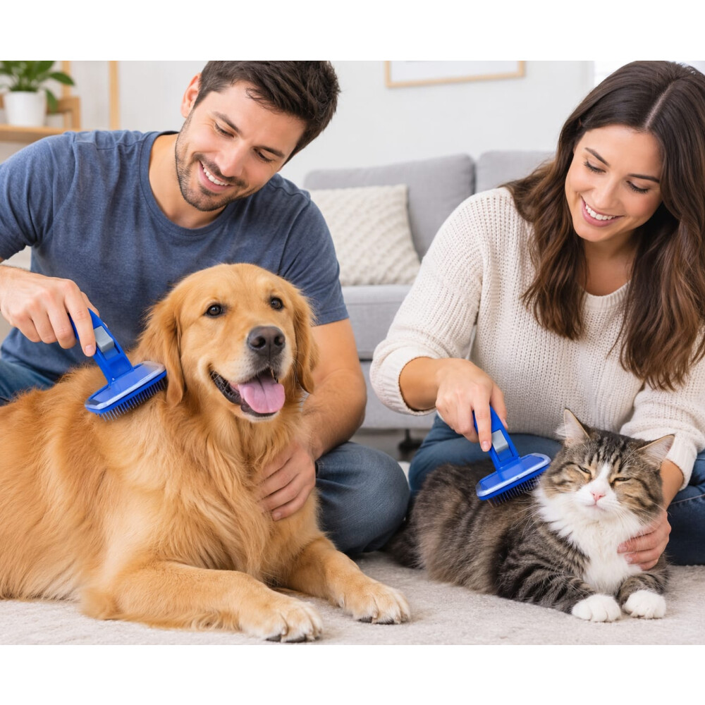 Cepillo Con Expulsador De Pelo Para Perro Y Gato Cepillo Con Expulsador De Pelo Para Perro Y Gato