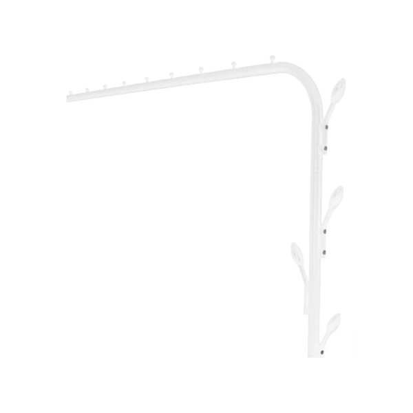 Perchero Para Ropa Con Doble Estante y ganchos de Metal Organizador zapatero Imback Color Blanco Perchero Para Ropa Con Doble Estante y ganchos de Metal Organizador zapatero Imback Color Blanco