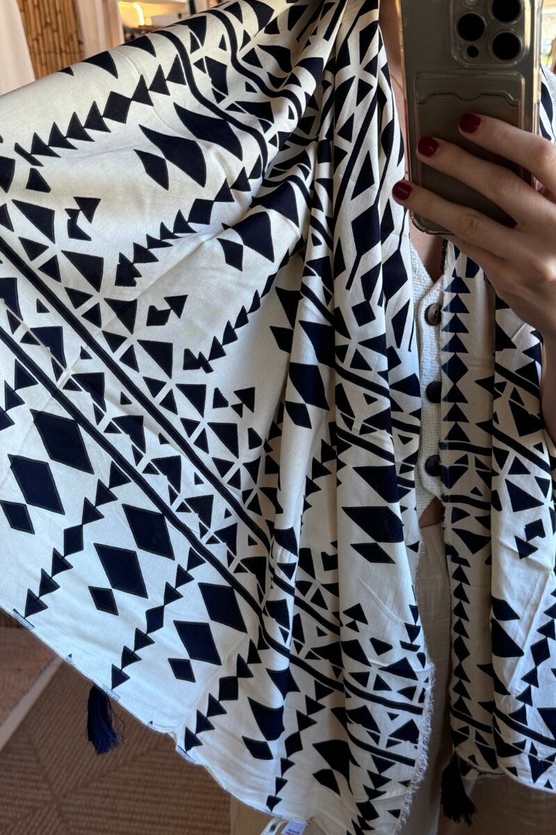 Pañuelo rayón Beige y negro