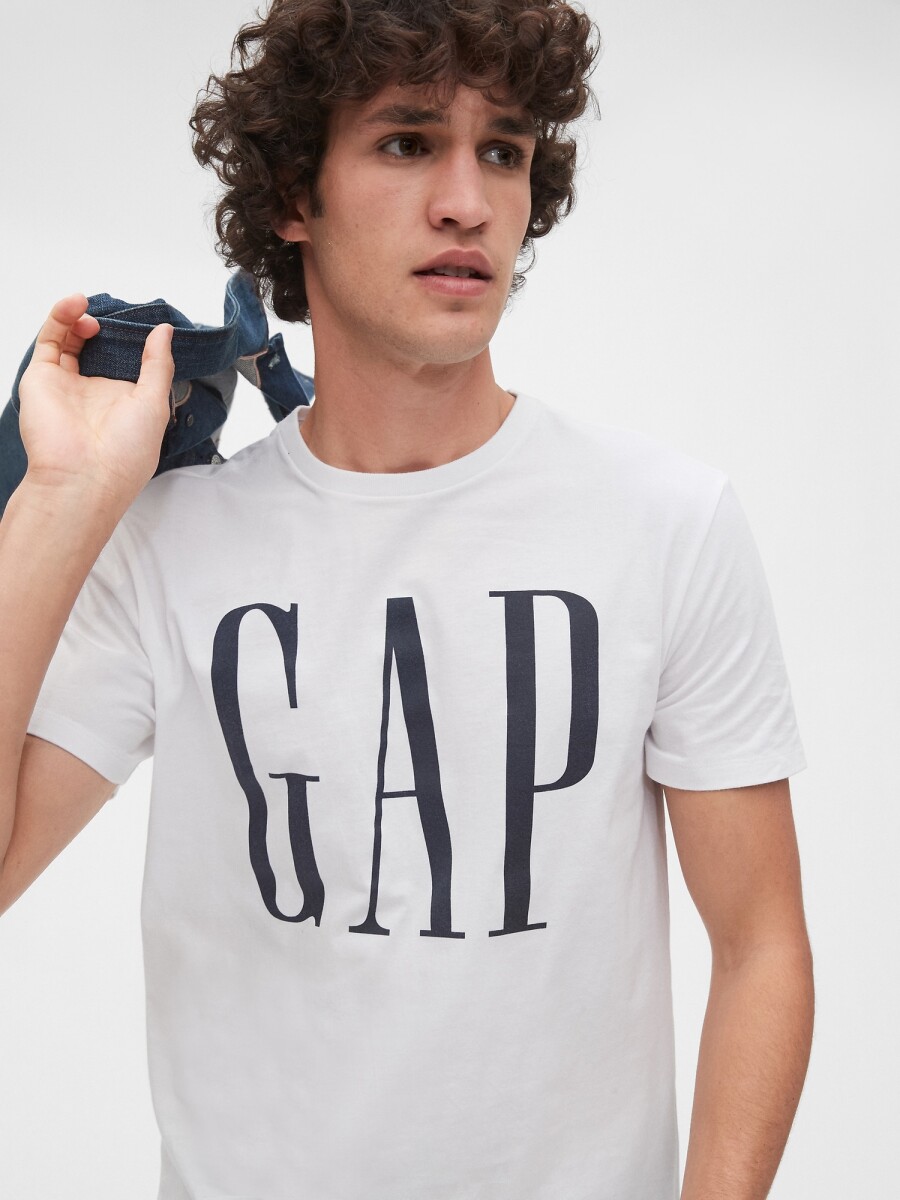 Remera Logo Gap Manga Corta Hombre - White V2 Global 