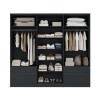 Ropero Americana PLUS 6 puertas 4 cajones - 100% MDF Gris