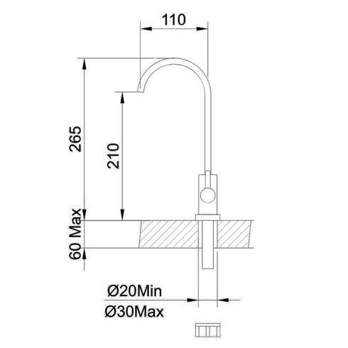 Griferia Auxiliar Monocomando De Mesada Para Filtro Clever Brush Nickel 000