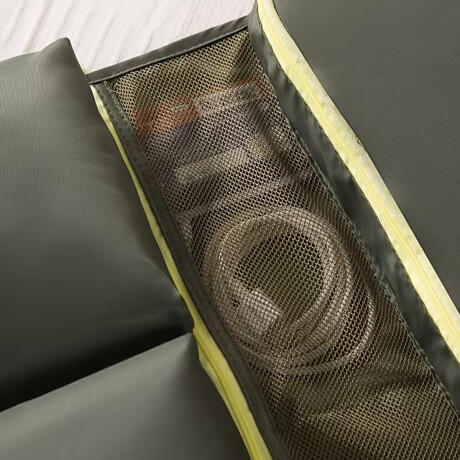 Organizador de equipaje plegable con divisiones, asas y broche – Bolsa de viaje Verde