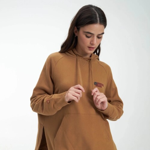 Buzo Dama C/Capucha Alg.C/Felpa Uniform Marron