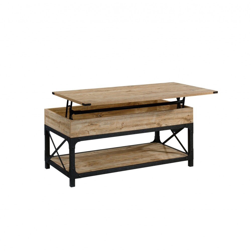 Mesa Ratona Articulada - Sauder - Linea Steel River Marrón