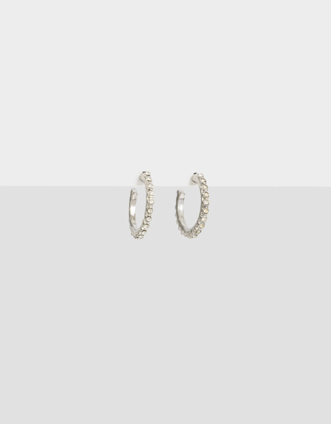 Aros Argollas Con strass Argollas Con Strass - Plateado