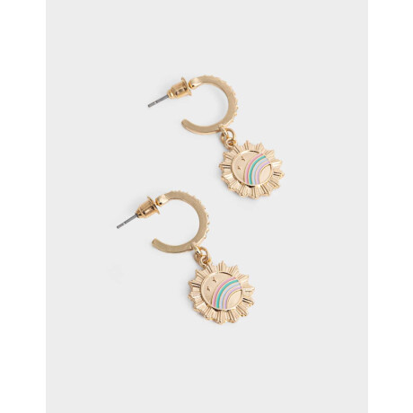 Aros Argollas Arcoíris Dorado