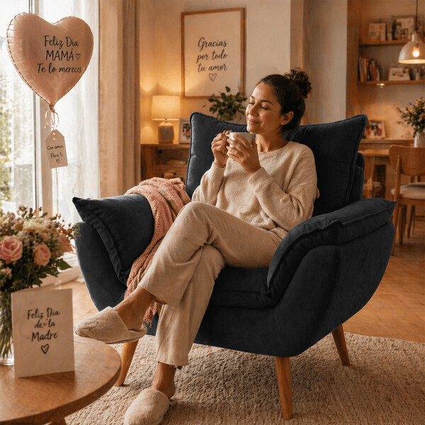 Sillón 1 cuerpo Poltrona Turin Azul