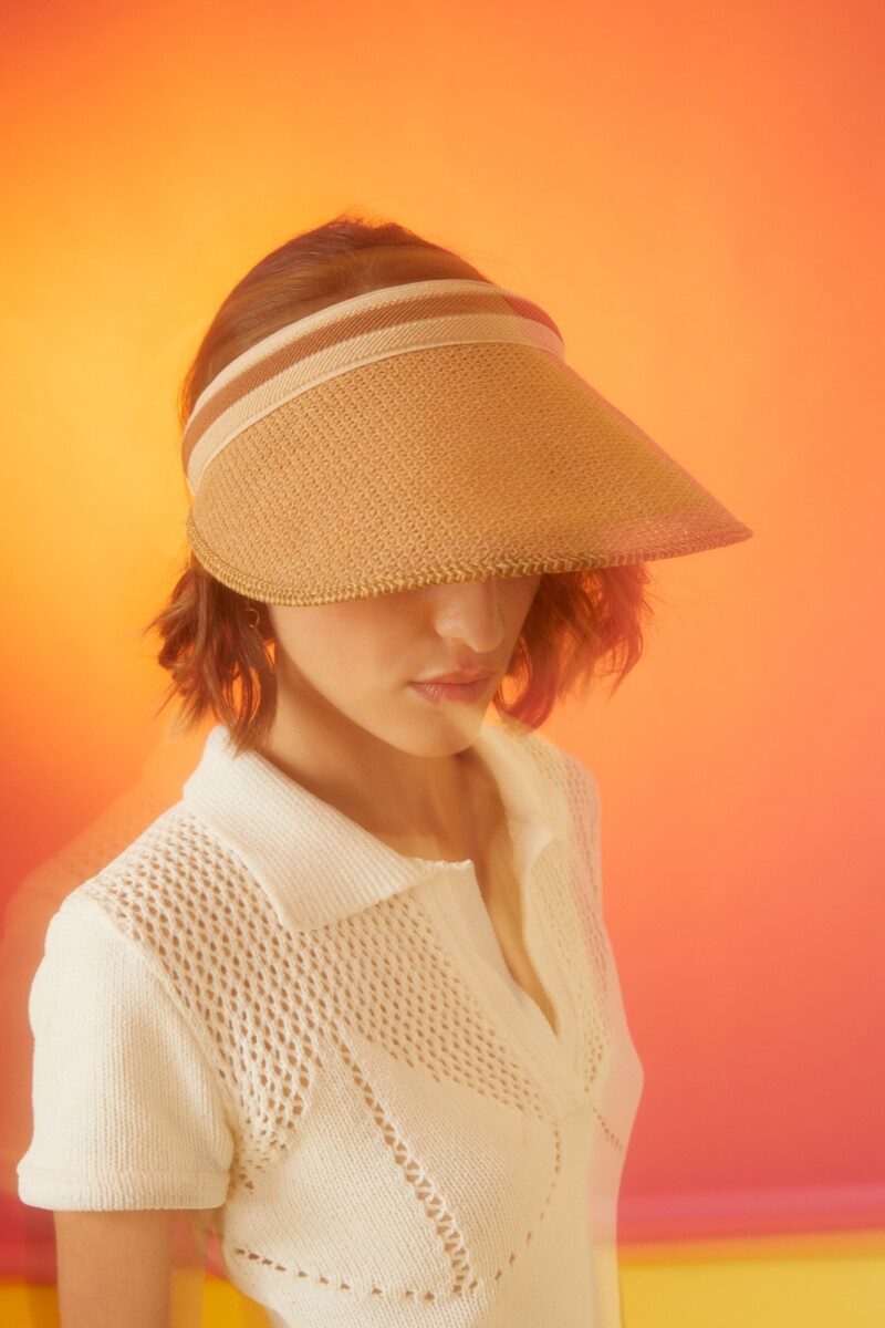 Visera de lino rígida - beige 