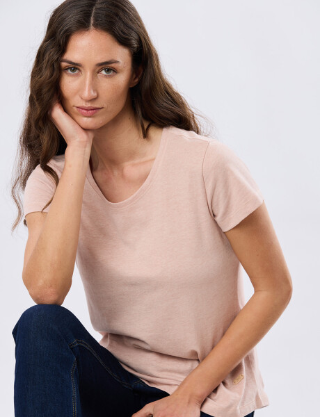 REMERA BÁSICA DE ALGODÓN Coral