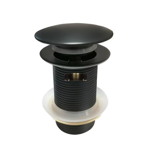 Válvula lavatorio negro mate c/desborde click 1.1/4 Válvula Lavatorio Negro Mate C/desborde Click 1.1/4