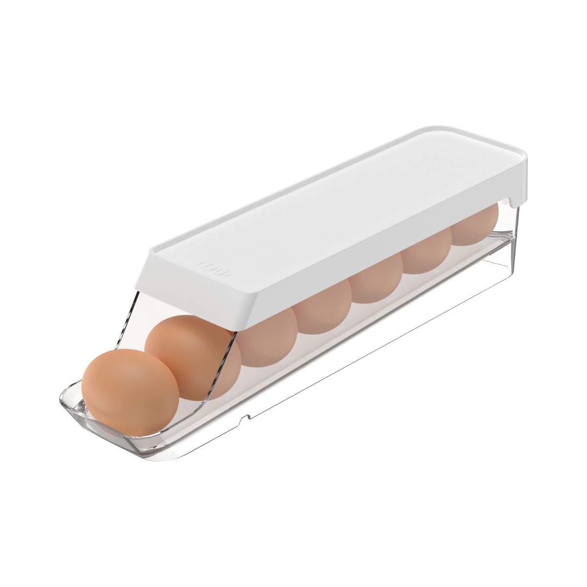 Huevera Organizador De Huevos Roll Clear 7 Un. Blanco Ou 