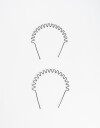 Vinchas Sets Acrilico Set De 2 Vinchas Wavy Metálicas - Negro