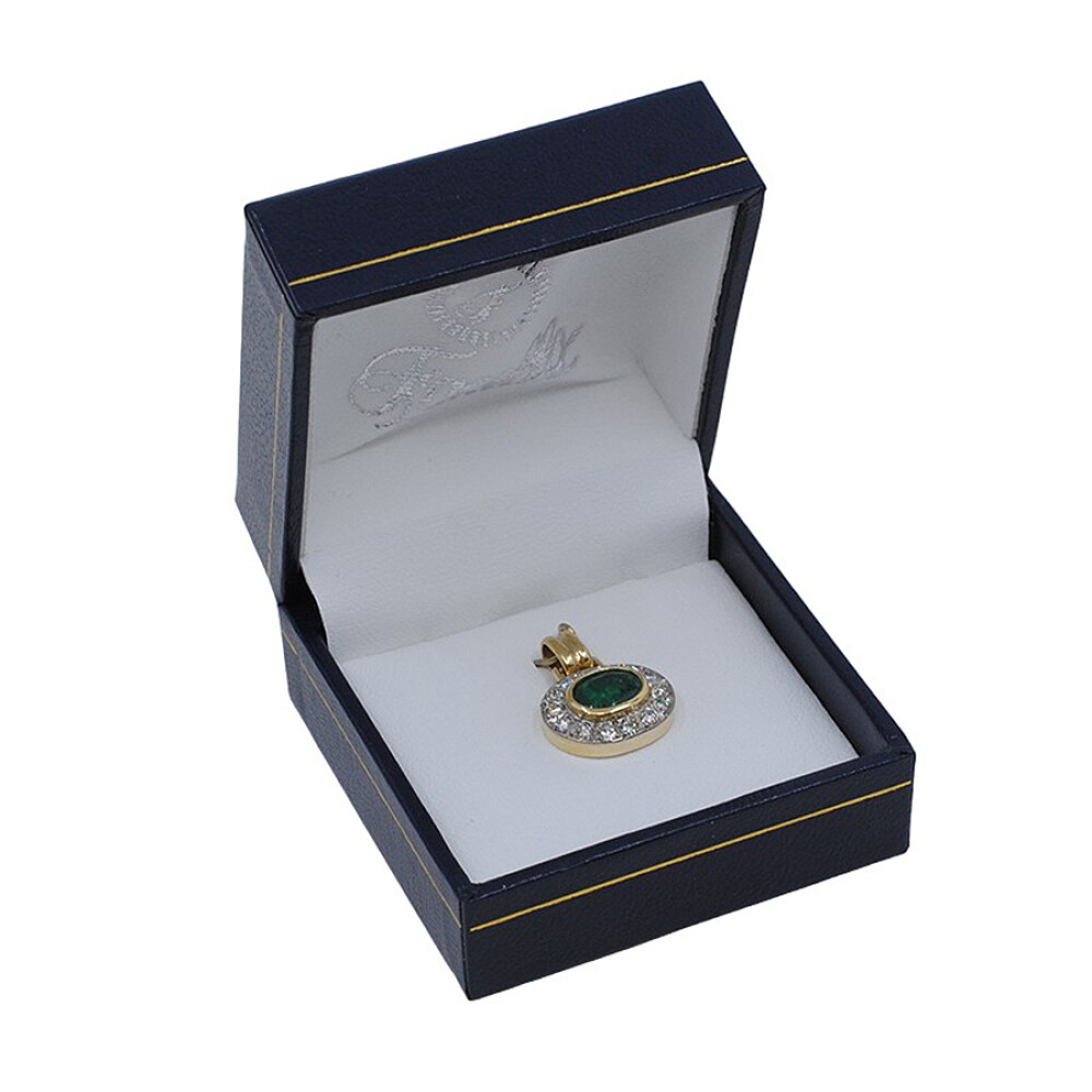 Colgante En Oro 18K, Brillantes Y Esmeraldas Colgante En Oro 18K, Brillantes Y Esmeraldas