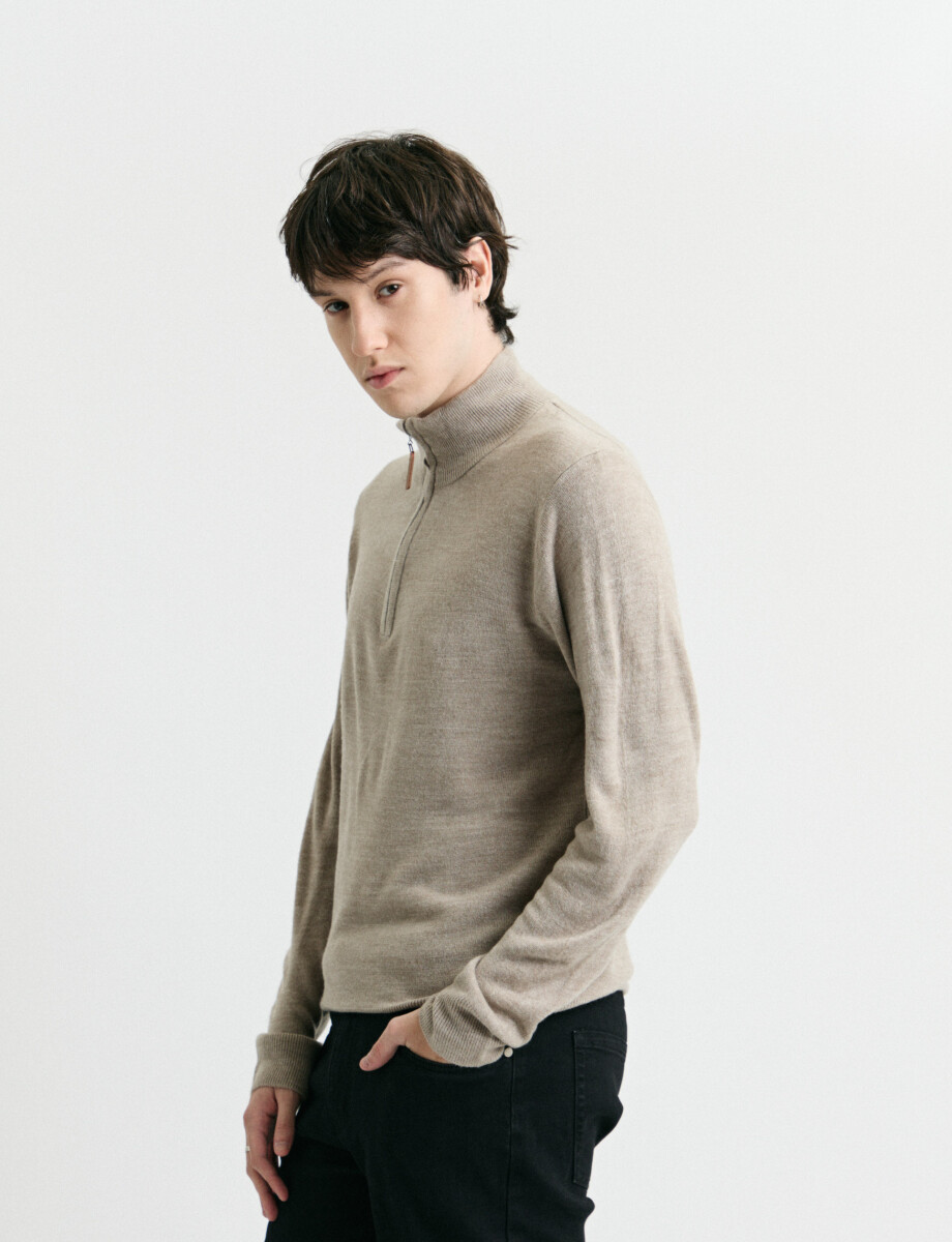 470415 REMERA HARRINGTON LABEL Beige Melange