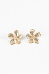 Caravanas clip flor metallic dorado