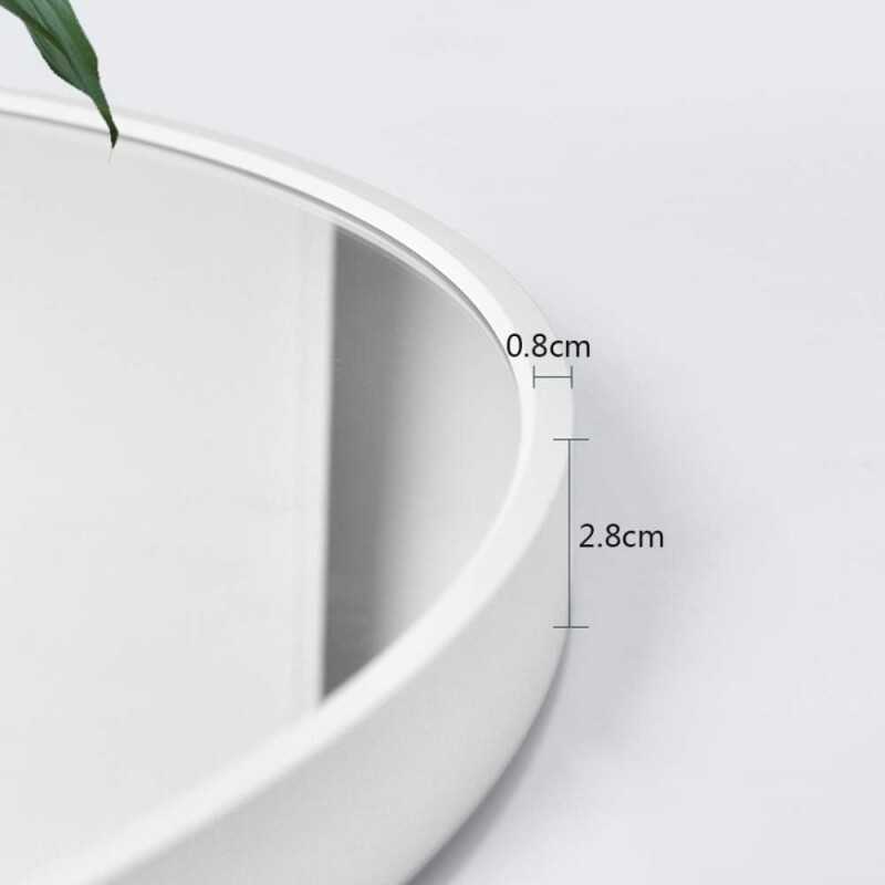 Espejo Redondo Circular 50 Cm Marco Hierro Negro Blanco