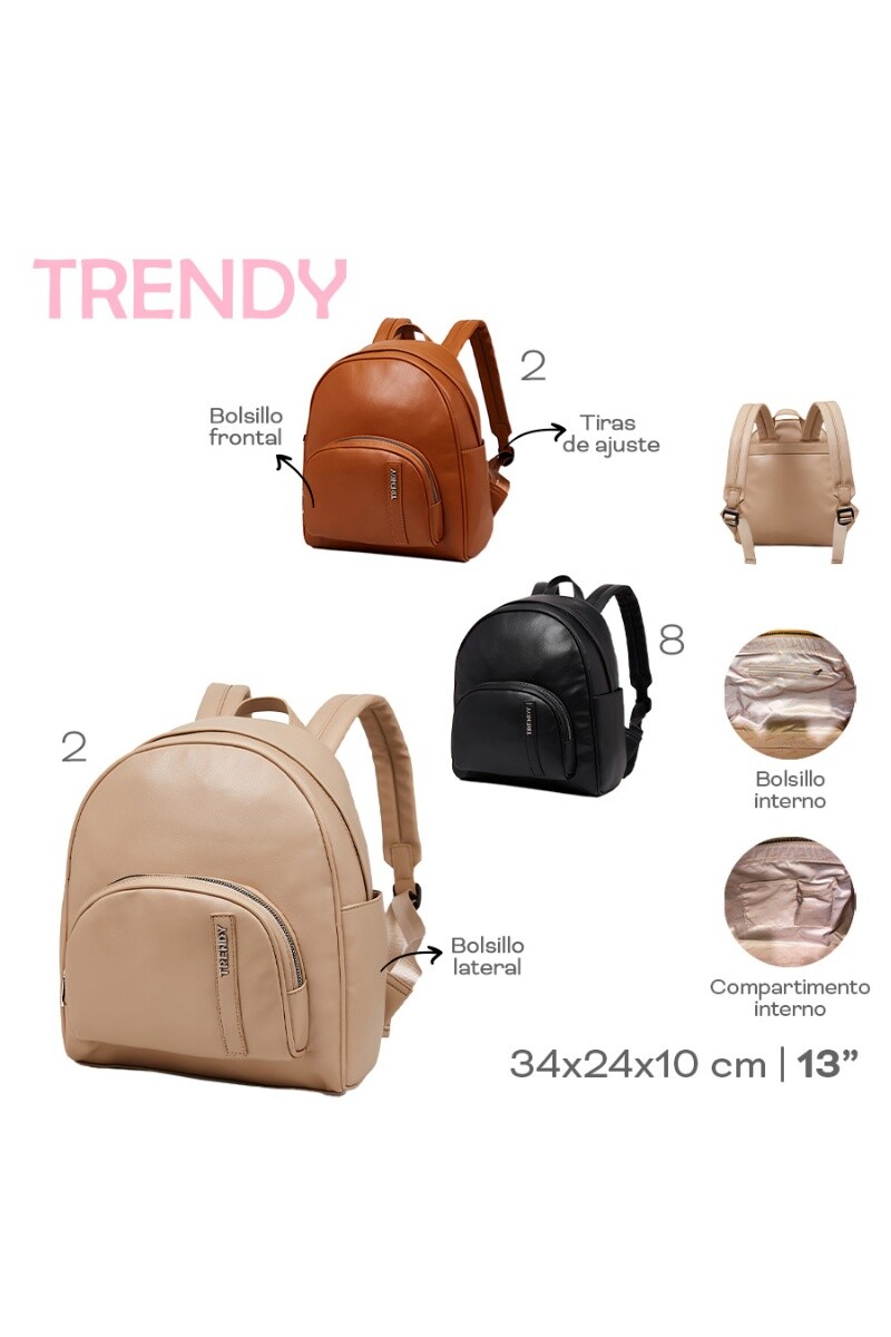 Mochila con bolsillo Marrón