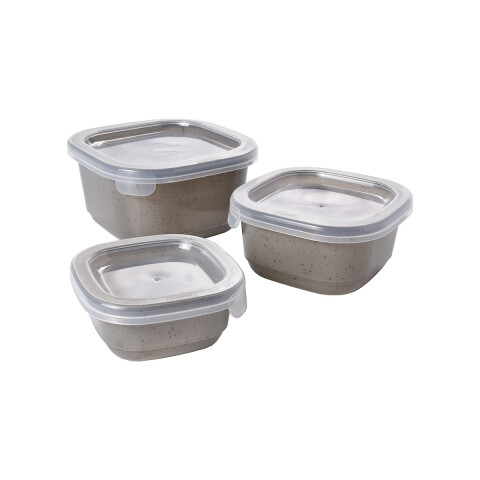 Set x 3 Recipientes Plásticos Lume GRIS