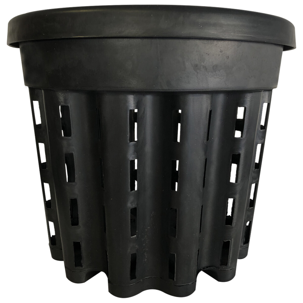 MACETA DE PLASTICO AIREADA REDONDA NEGRA - 12L 