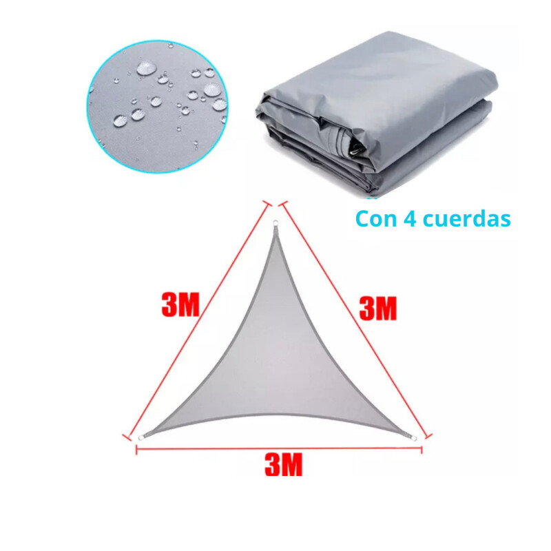 Toldo Impermeable Exterior Protección Uv Triangular 3x3x3m Toldo Impermeable Exterior Protección Uv Triangular 3x3x3m