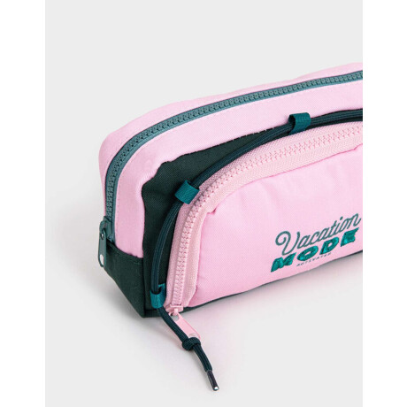 Cartuchera De Canvas Estampada Con Divisiones Verde Oscuro