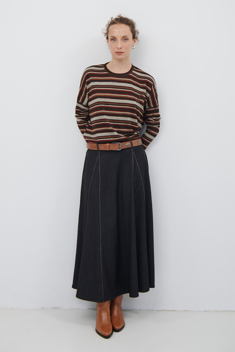 FALDA JEAN TEXTIL - NEGRO 