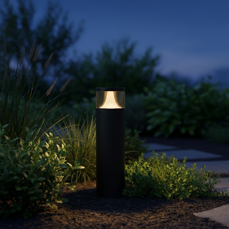 BOLARDO KANE 60 CM Luminaria Bolardo Exterior 9W Kane 60cm Negro