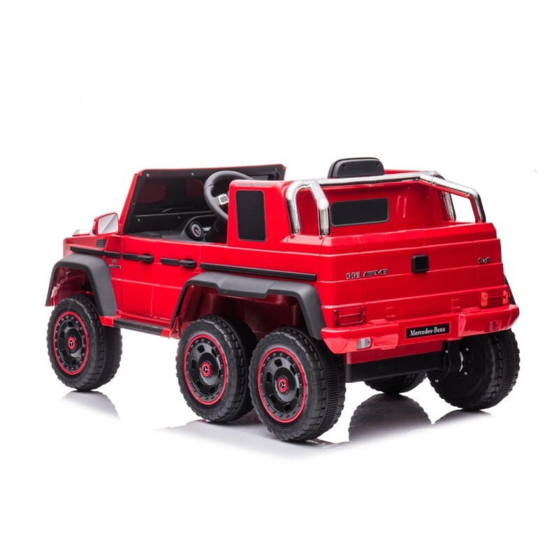 Vehiculo infantil a bateria camioneta Mercedes Benz G63 con 6 ruedas roja Vehiculo infantil a bateria camioneta Mercedes Benz G63 con 6 ruedas roja